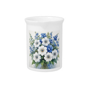 Bunch of Flowers Elegant Watercolor Beverage Pitcher