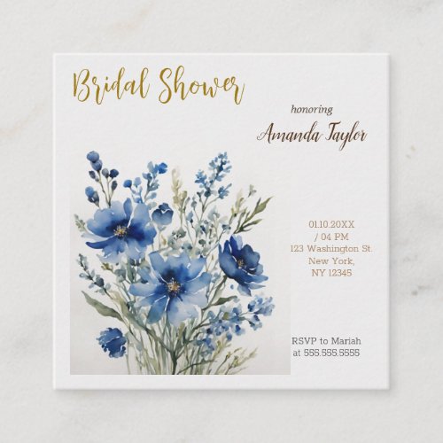 Bunch of Flowers Elegant Watercolor Bridal Shower Enclosure Card