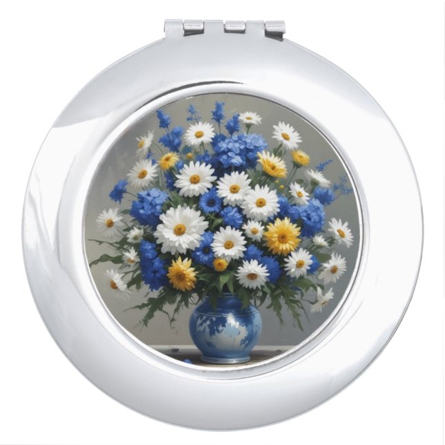 Bunch of Flowers Elegant Watercolor Compact Mirror (Front)