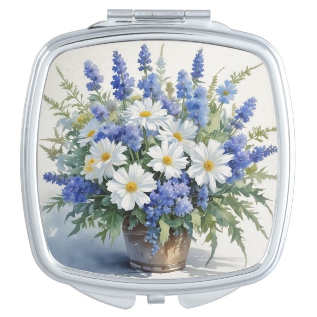 Bunch of Flowers Elegant Watercolor Compact Mirror (Front)