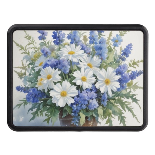 Bunch of Flowers Elegant Watercolor Hitch Cover (Front)