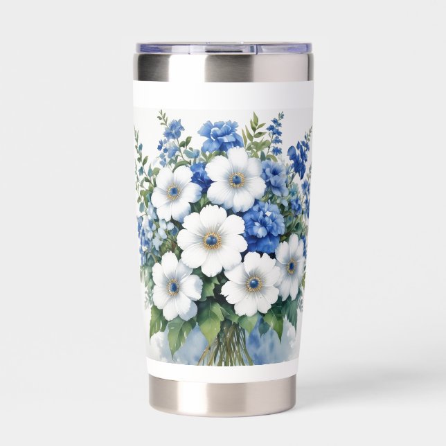 Bunch of Flowers Elegant Watercolor Insulated Tumbler (Front)