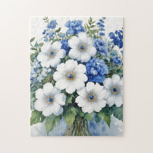 Bunch of Flowers Elegant Watercolor Jigsaw Puzzle (Vertical)
