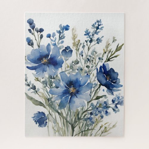 Bunch of Flowers Elegant Watercolor Jigsaw Puzzle