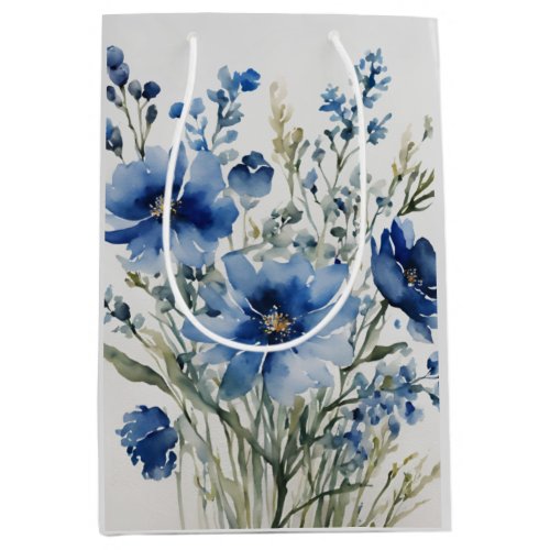 Bunch of Flowers Elegant Watercolor Medium Gift Bag