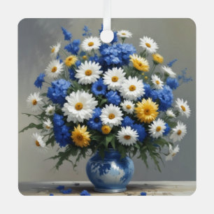 Bunch of Flowers Elegant Watercolor Metal Ornament