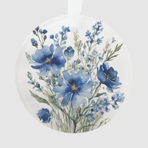 Bunch of Flowers Elegant Watercolor Ornament