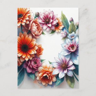 Bunch of Flowers Elegant Watercolor Postcard