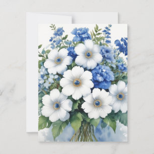 Bunch of Flowers Elegant Watercolor Postcard