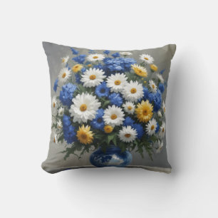 Bunch of Flowers Elegant Watercolor Throw Pillow