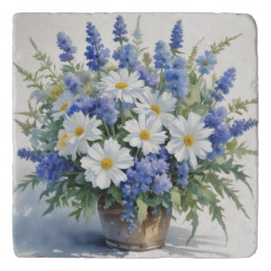 Bunch of Flowers Elegant Watercolor Trivet