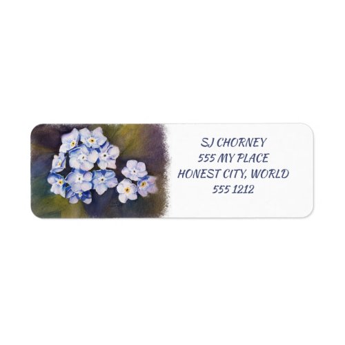 BUNCH OF FORGET_ME_NOTS FLORAL LABEL