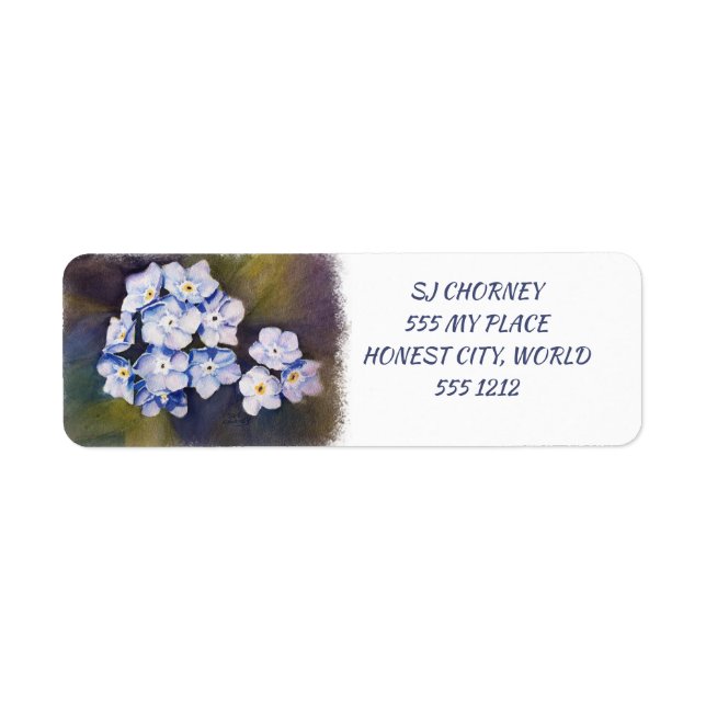 BUNCH OF FORGET-ME-NOTS FLORAL LABEL (Front)