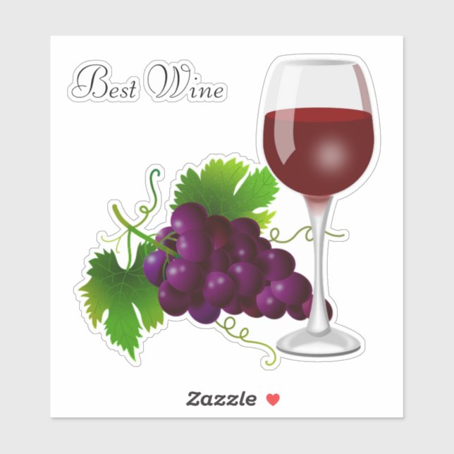 Bunch of Grapes & Glass of Wine Sticker (Sheet)