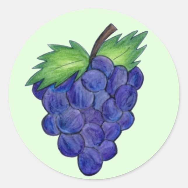 Bunch of Grapes Purple Grape Fruit Fruity Stickers (Front)