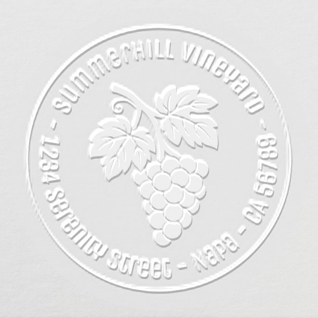 Bunch of Grapes Round Address Embosser (Design)
