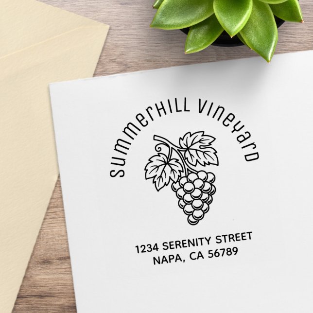 Bunch of Grapes Vineyard Arch Address Rubber Stamp (Creator Uploaded)