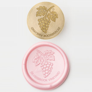 Bunch of Grapes Vineyard Custom Text Wax Seal Stamp