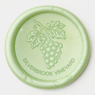 Bunch of Grapes Vineyard Custom Text Wax Seal Sticker