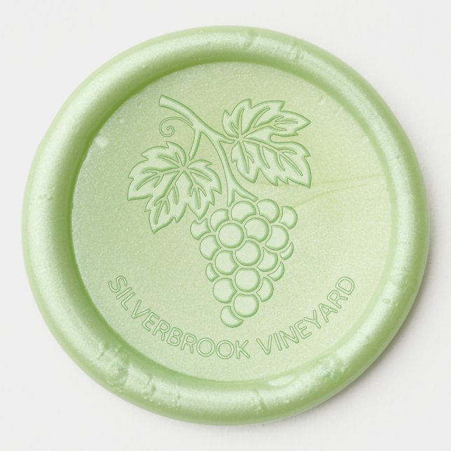 Bunch of Grapes Vineyard Custom Text Wax Seal Sticker (Front)