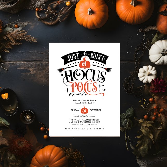 Bunch of Hocus Pocus Halloween Bash Party DIGITAL Invitation (DIGITAL HALLOWEEN INVITATION BUNCH OF HOCUS POCUS)