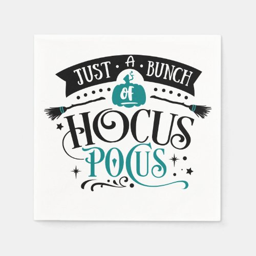 Bunch of Hocus Pocus Halloween Typography Napkins