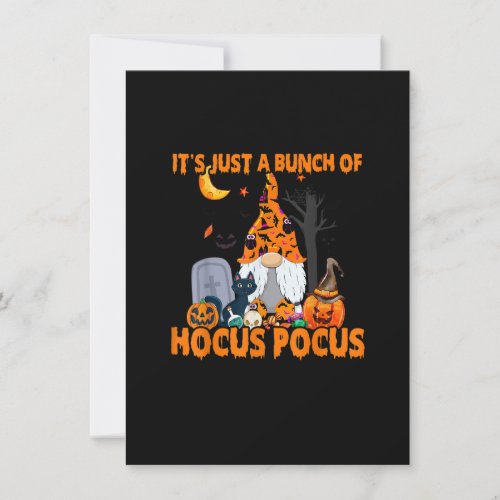 Bunch of Hocus Pocus Pumpkin Gnome Bats Scary Cat Invitation