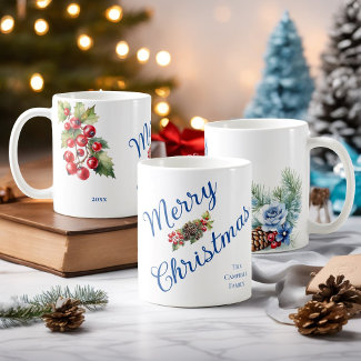 Bunch of Holly Berries Family Name Christmas Year 