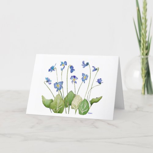 Bunch of Lavender Blue Violets Easter Card