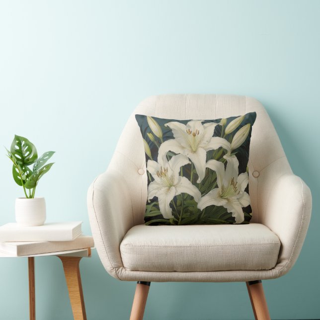 Bunch of lilies throw pillow (Chair)