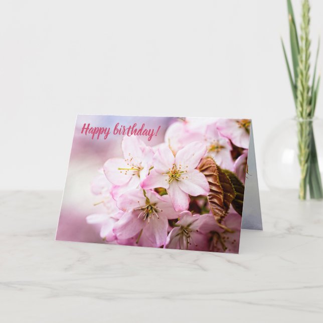 Bunch Of Pink Sakura Against The Pink Background Card (Front)