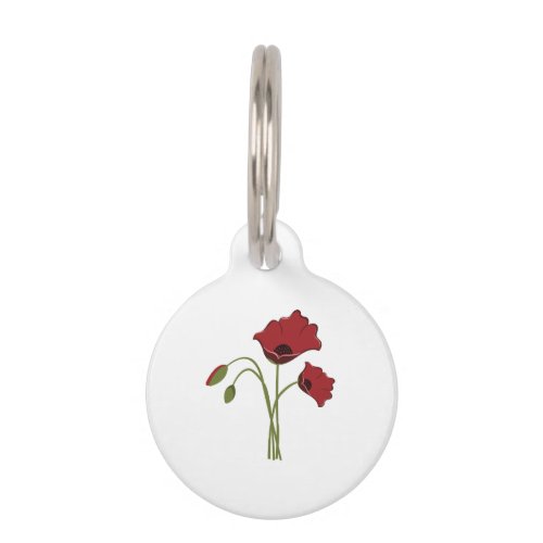 Bunch of Poppies Pet ID Tag