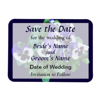 Bunch of Purple Pansies Save the Date Magnet