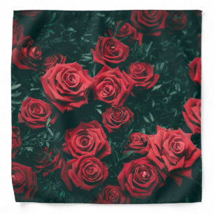 Bunch of red roses bandana