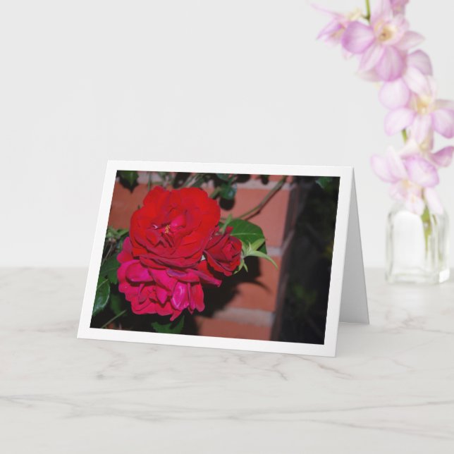 Bunch of Red Roses Card (Orchid)