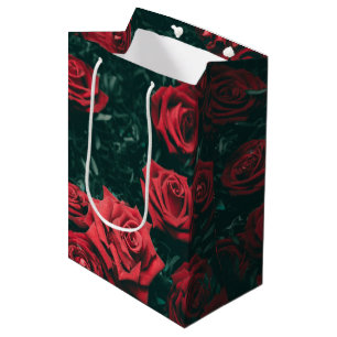 Bunch of red roses medium gift bag