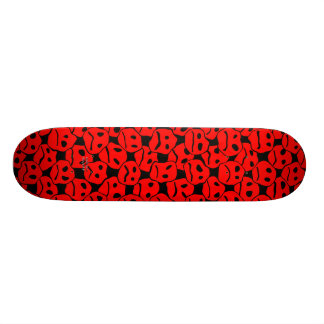 Bunch of Sad Faces (red) (black bg) - Skateboard Deck