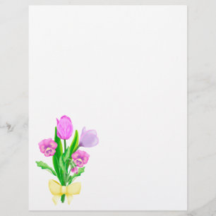 Bunch of Spring Flowers Letterhead