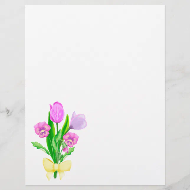 Bunch of Spring Flowers Letterhead | Zazzle