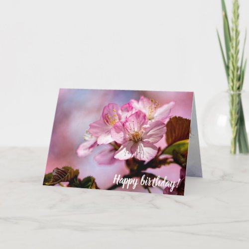 Bunch Of Stunning Sakura Flowers Of Pink Colors Card