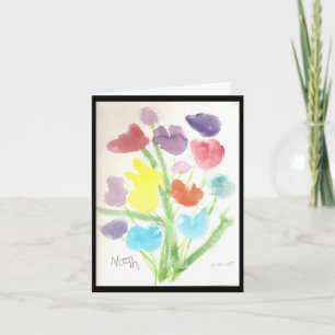 Bunch of Tulips Letterpress Thank You Card