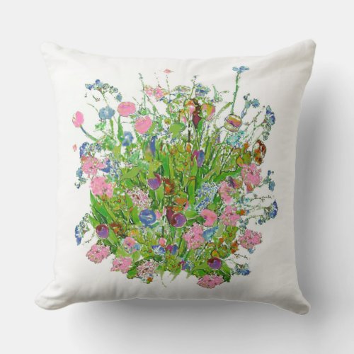 Bunch of Wildflowers Art Throw Pillow