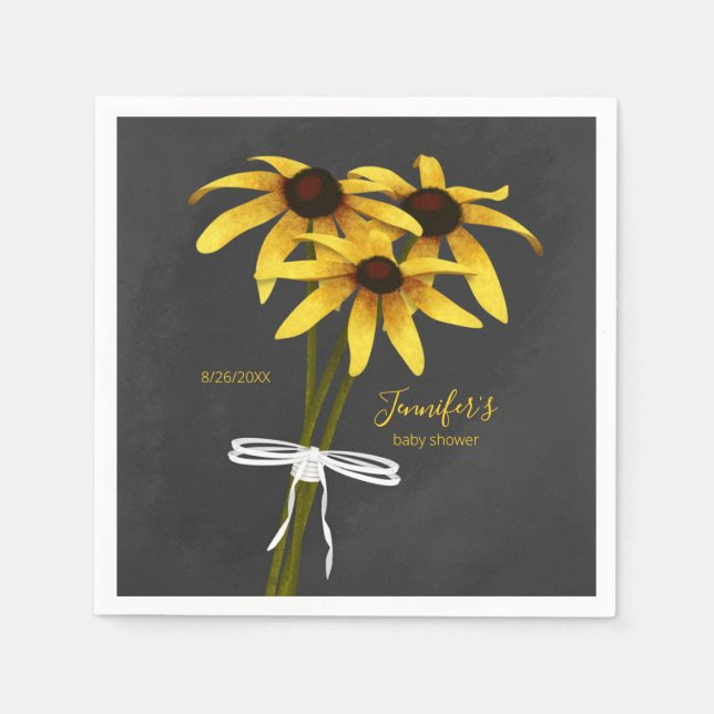 bunch of wildflowers Black Eyed Susan baby shower Napkins (Front)