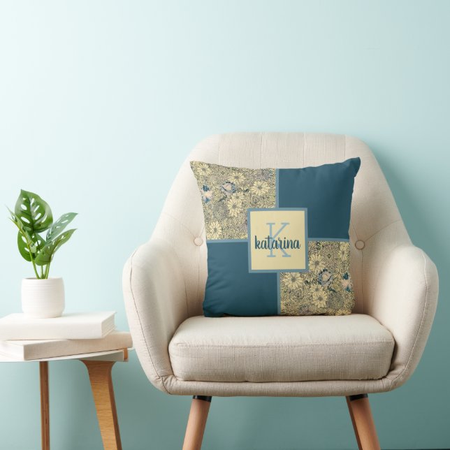 Bunch of Yellow Flowers Throw Pillow (Chair)