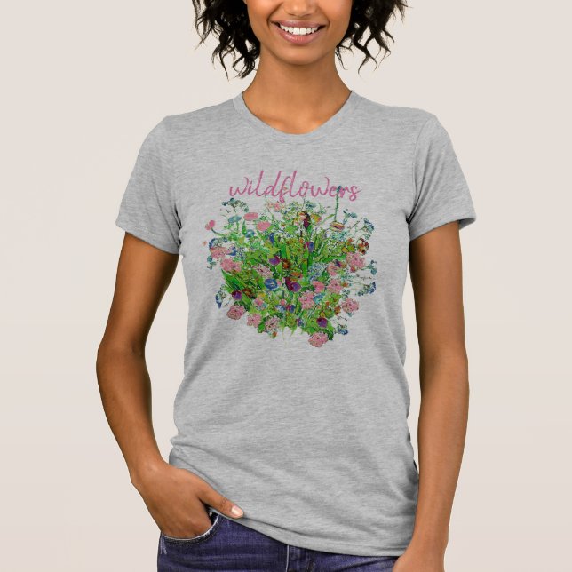 Bunch Wildflowers Gray shirt  (Front)