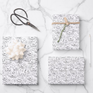 Bunches of Bunnies on white - seamless pattern. Wrapping Paper Sheets