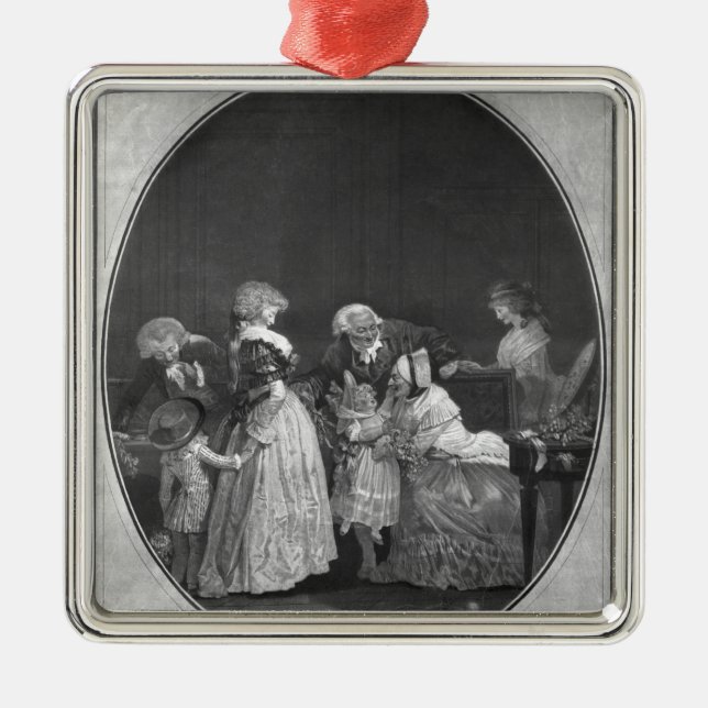 Bunches of flowers or celebrating grandmother metal ornament (Front)