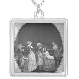Bunches of flowers or celebrating grandmother silver plated necklace