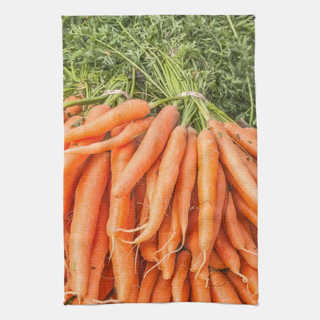 Bunches of Fresh Carrots Towel (Vertical)