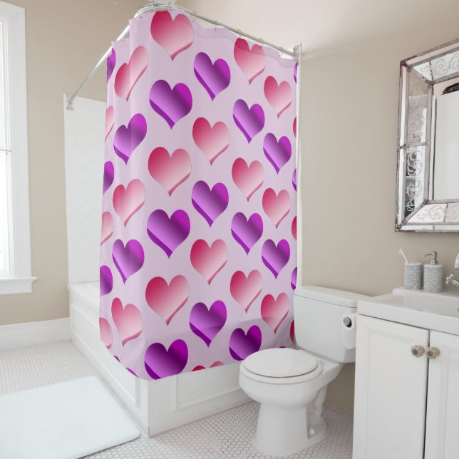 Bunches of Hearts Shower Curtain (In Situ)